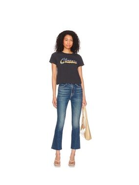 MOTHER Hustler Flood Fray Denim in ‘Beer Me’
